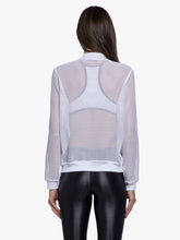 Load image into Gallery viewer, Koral Open Mesh Bomber Jacket - White