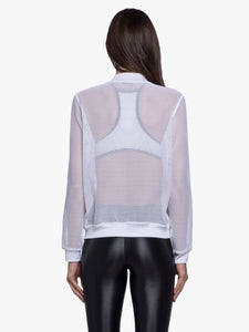 Koral Open Mesh Bomber Jacket - White