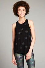 Load image into Gallery viewer, Terez Foil Stars Racerback - Black on Black
