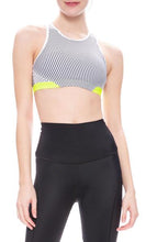 Load image into Gallery viewer, WITH High Neck Bra- Striped w Neon Accent