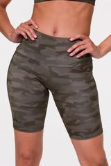 Onzie High Riser Biker Short - Moss Camo