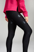 Load image into Gallery viewer, Terez Black Foil Star Leggings