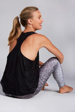 Load image into Gallery viewer, Terez Glitter Tall Band Legging - Black and White