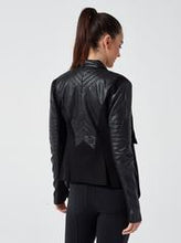 Load image into Gallery viewer, Blanc Noir Drape Front Jacket-Black Moto Leather