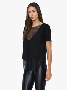 Koral Double Layer Mesh Short Sleeve Tee - Black