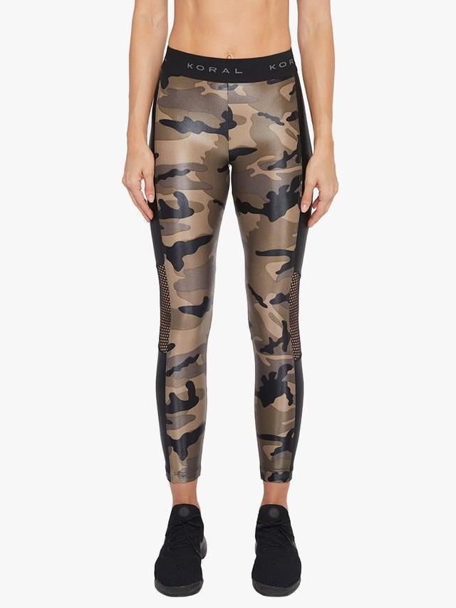 Koral Infinity High Rise Cropped Legging - Camo with Black