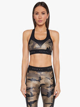 Load image into Gallery viewer, Koral Emblem Versatility Bra - Camo with Black