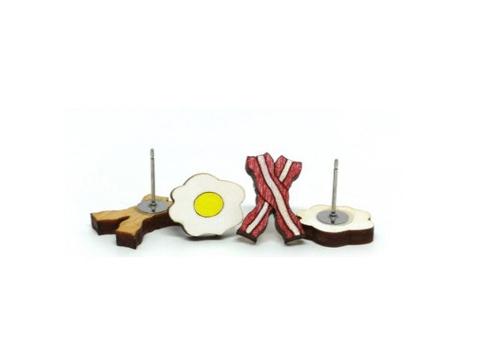 [un]possible cuts earrings - Bacon & Egg