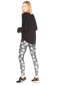 Terez Tall Band Legging - Heathered Grey Stars