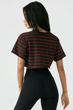 Load image into Gallery viewer, Joah Brown O/S Cobain Crop Tee - Black &amp; Hot Sauce Cotton