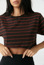 Load image into Gallery viewer, Joah Brown O/S Cobain Crop Tee - Black &amp; Hot Sauce Cotton