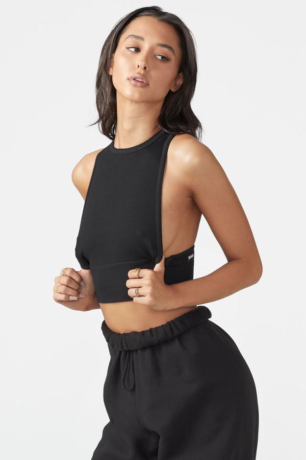 Joah Brown Longline Tank-Black