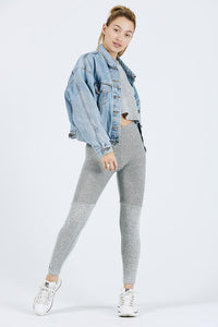 Joah Brown Stripe Lux Legging - Salt & Pepper