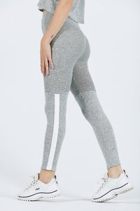 Joah Brown Stripe Lux Legging - Salt & Pepper