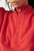 Load image into Gallery viewer, Joah Brown Onesize Retro Half Zip - Hot Sauce French Terry