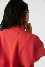 Load image into Gallery viewer, Joah Brown Onesize Retro Half Zip - Hot Sauce French Terry