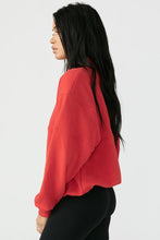 Load image into Gallery viewer, Joah Brown Onesize Retro Half Zip - Hot Sauce French Terry