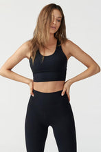 Load image into Gallery viewer, Joah Brown Varsity Bra - Sueded Onyx