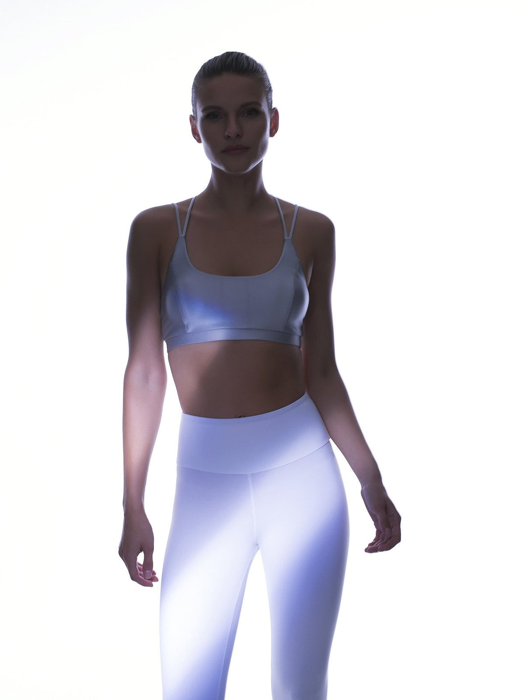 Lanston Sport Rami Strap Back Bra - Silver