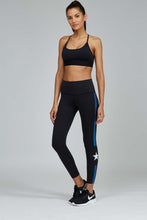 Load image into Gallery viewer, Noli Yoga Jet Legging - Black with blue stripe