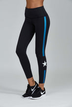Load image into Gallery viewer, Noli Yoga Jet Legging - Black with blue stripe