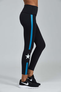 Noli Yoga Jet Legging - Black with blue stripe