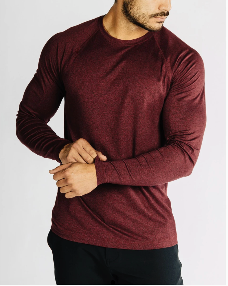 RHONE Reign Long Sleeve - Zinfandel Heather