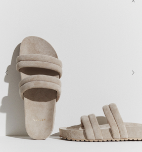 Varley Giles Quilted Slides - Mink Stone
