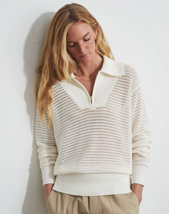 Varley - COLE Knit Polo - Egret