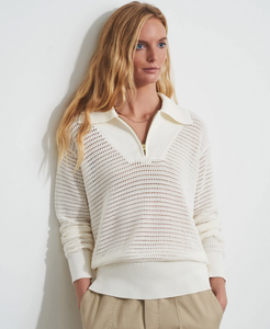 Varley - COLE Knit Polo - Egret