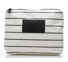 Load image into Gallery viewer, Aloha Small Pinstripe Pouch - Black and White