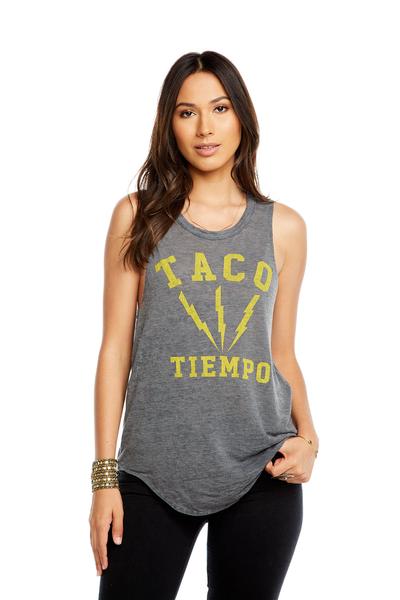 Chaser - Womens Muscle T- Shirt - Taco Time Grey