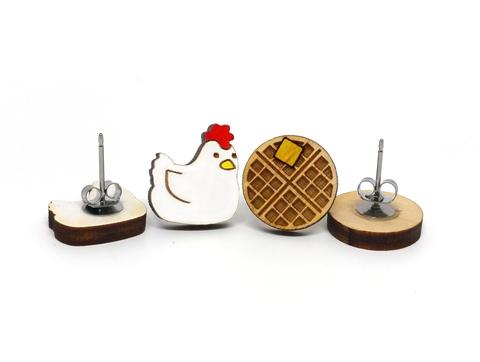 [un]possible cuts earrings - Chicken & Waffle