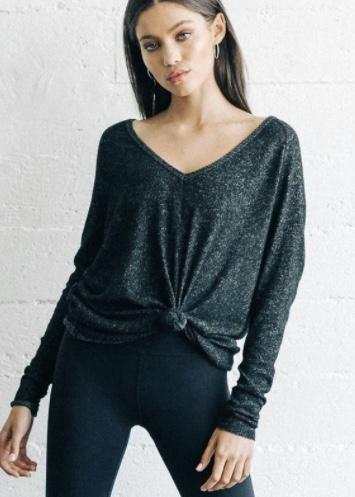 Joah Brown for Keeps V Neck- Marble Hacci - O/S