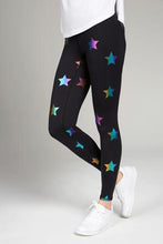 Load image into Gallery viewer, Terez Foil Printed Rainbow Star Leggings