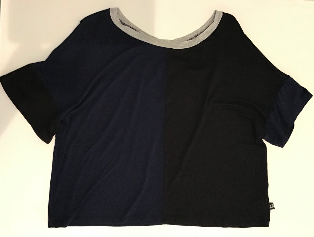 Terez Colorblock S/S Tee- Navy/Black/Gray