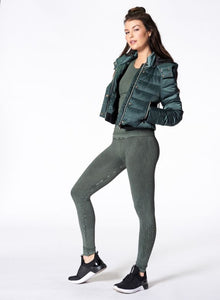 Nux Crop Puffer Jacket - Forest
