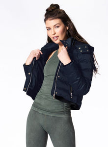 Nux Crop Puffer Jacket - Navy