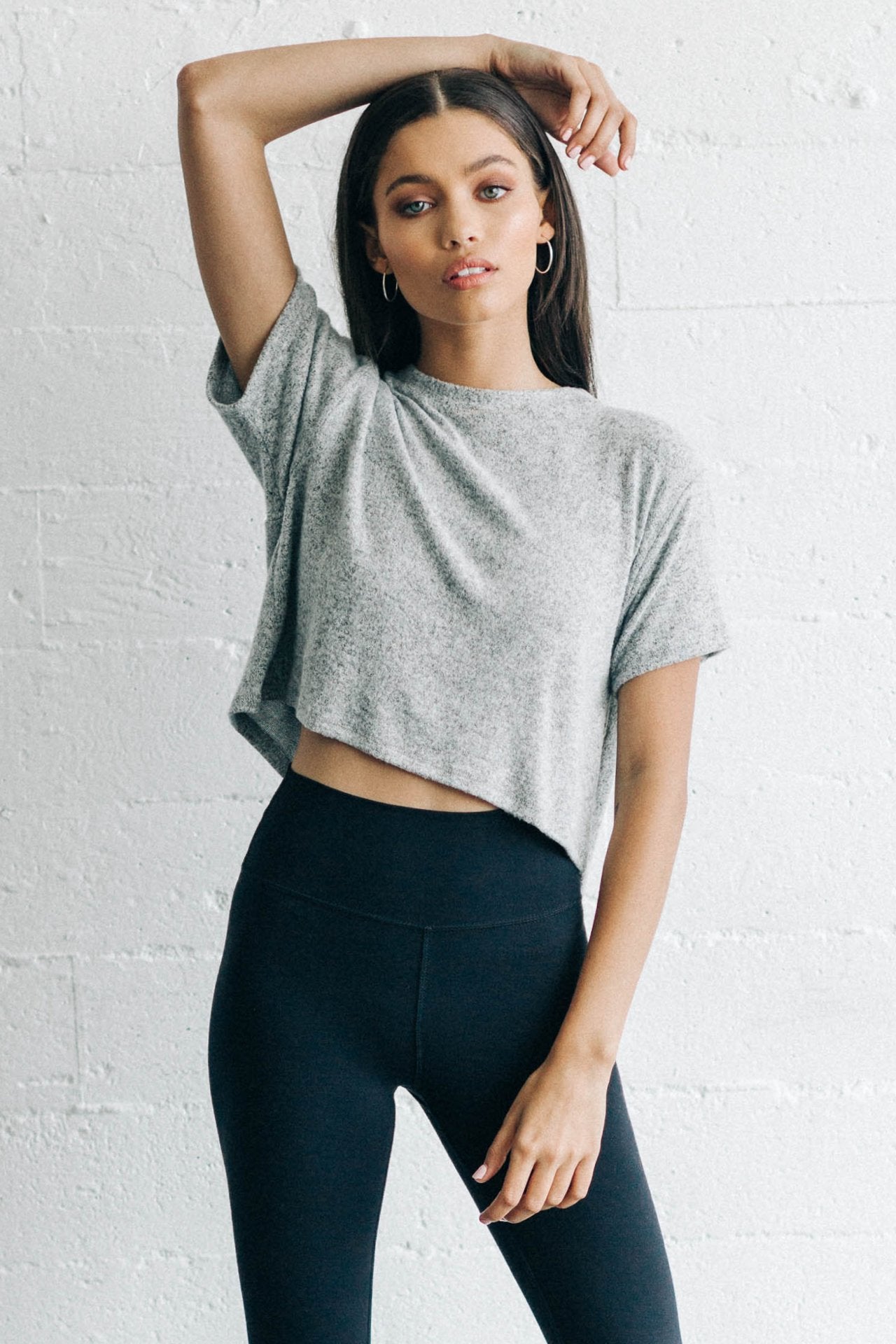 Joah Brown Queen Crop Tee Salt n Pepper Hacci